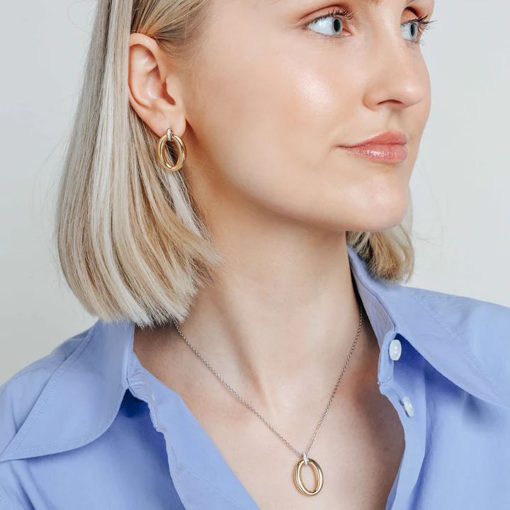 Ti Sento Milano Gold Oval Drop Earring