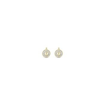 Absolute Gold Round Baguette Drop Earrings