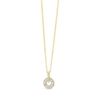 Absolute Gold Round Baguette Pendant