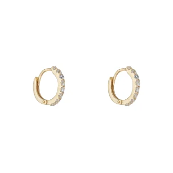9ct Yellow Gold Cubic Zirconia Hoop Earrings