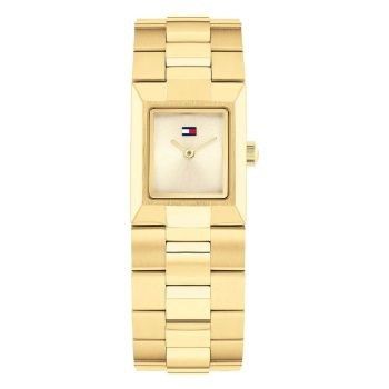 Tommy Hilfiger Ladies Gold Rectangular Watch