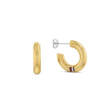 Tommy Hilfiger Ladies Gold Tube Hoop Earrings