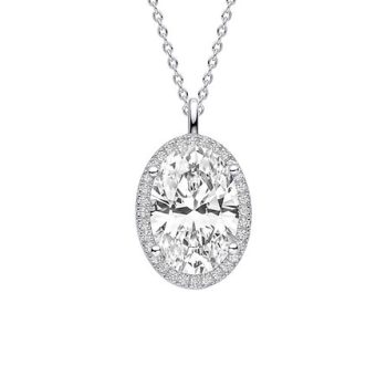 Diamonfire Oval Halo Pendant
