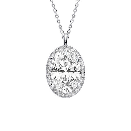 Diamonfire Oval Halo Pendant