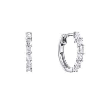 Diamonfire Baguette Cubic Zirconia Hoop Earrings