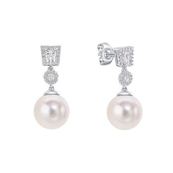 Diamonfire Pearl and Cubic Zirconia Drop Earrings