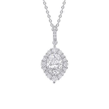 Diamonfire Oval Cluster Pendant