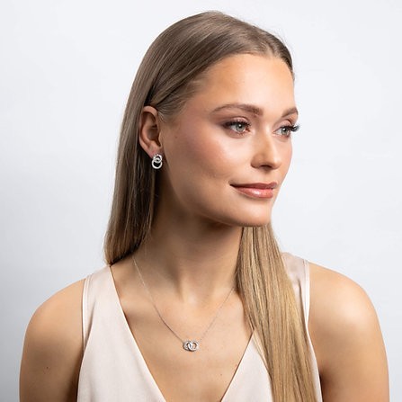 Diamonfire Interlocking Circle Stud Earrings
