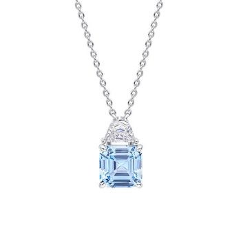 Diamonfire Square Cut Aquamarine Pendant
