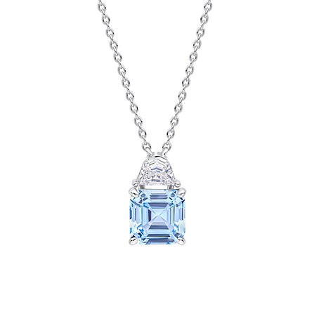 Diamonfire Square Cut Aquamarine Pendant