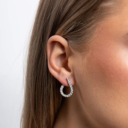 Diamonfire Twist Hoop Earrings
