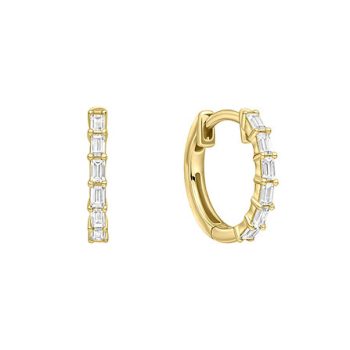 Diamonfire Gold Baguette Cubic Zirconia Hoop Earrings