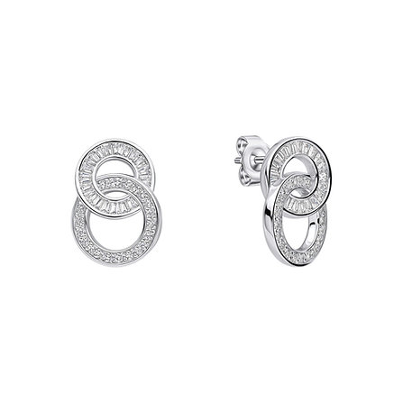 Diamonfire Interlocking Circle Stud Earrings