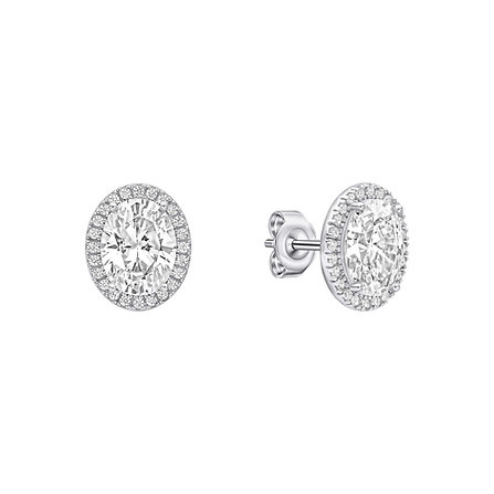 Diamonfire Oval Cluster Stud Earrings