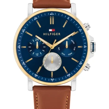 Tommy Hilfiger Gents Two-Tone Brown Leather Strap Watch