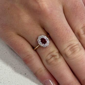 9ct Yellow Gold Ruby and Diamond Ring