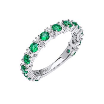 Diamonfire Emerald and Cubic Zirconia ET Style Band