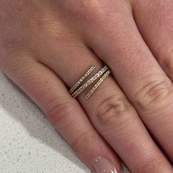 9ct Yellow Gold Cubic Zirconia Layered Ring