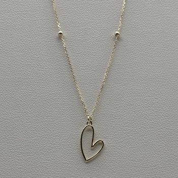 9ct Yellow Gold Open Heart Pendant