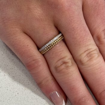 9ct Yellow Gold Double Row Diamond Ring