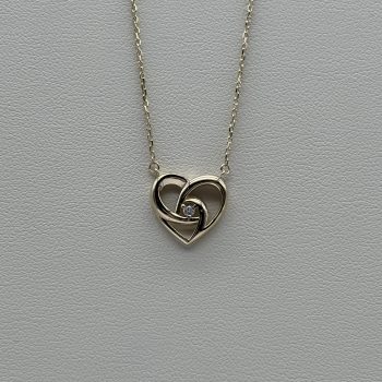 9ct Yellow Gold Heart Twist Pendant