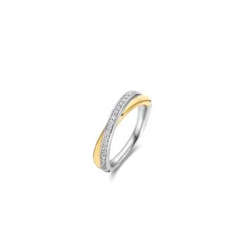 Ti Sento Milano Two-Tone Cubic Zirconia Twist Ring