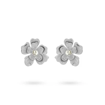 24Kae Silver Statement Flower Stud Earrings