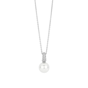 Ti Sento Milano Silver Pave Pearl Pendant