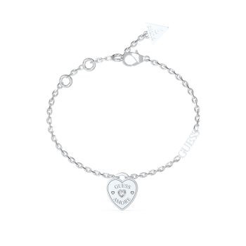 Guess Silver Heart Charm Bracelet