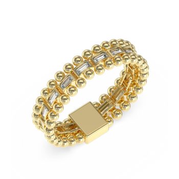 Guess Gold Baguette Bubble Bangle