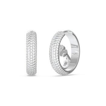 Guess Silver Pave Hoop Earrings