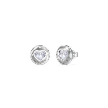 Guess Silver Heart Stud Earrings
