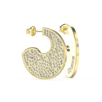 Guess Gold Pave Disc Earrings