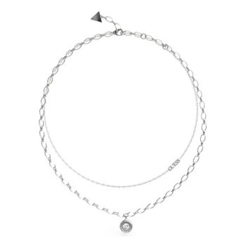 Guess Silver Layered Cubic Zirconia Pendant