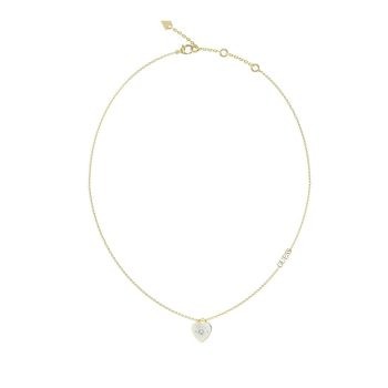 Guess Gold Mother Of Pearl Heart Pendant