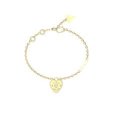 Guess Gold Heart Charm Bracelet
