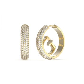 Guess Gold Pave Hoop Earrings