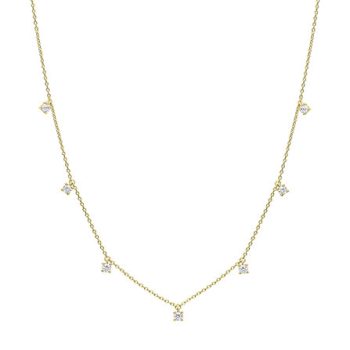 Diamonfire Gold Plated Four Claw Charm Necklet