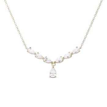 Diamonfire Gold Plated Teardrop Pendant