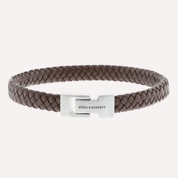 Steel & Barnett Brown Archie Leather Bracelet