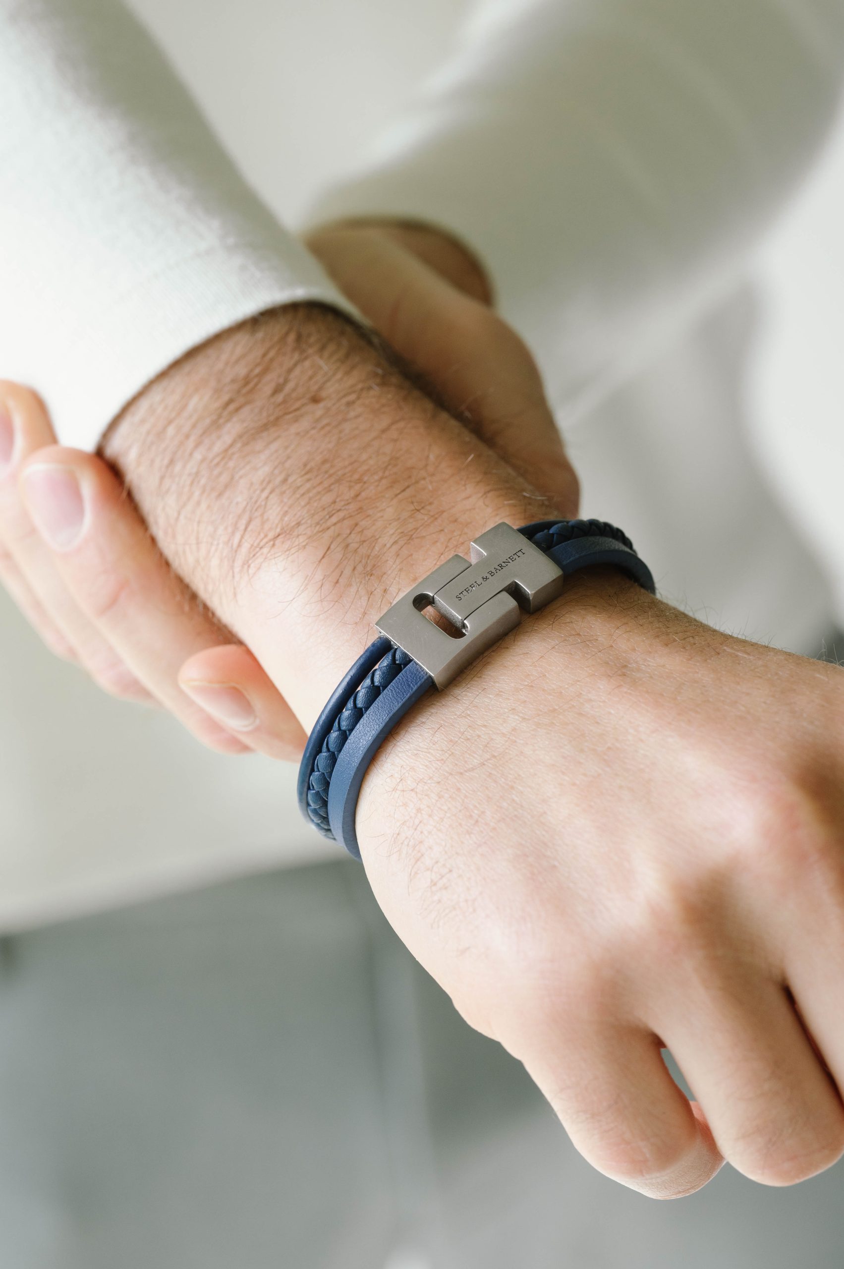 Steel & Barnett Jeans Blue Casual Cole Leather Bracelet