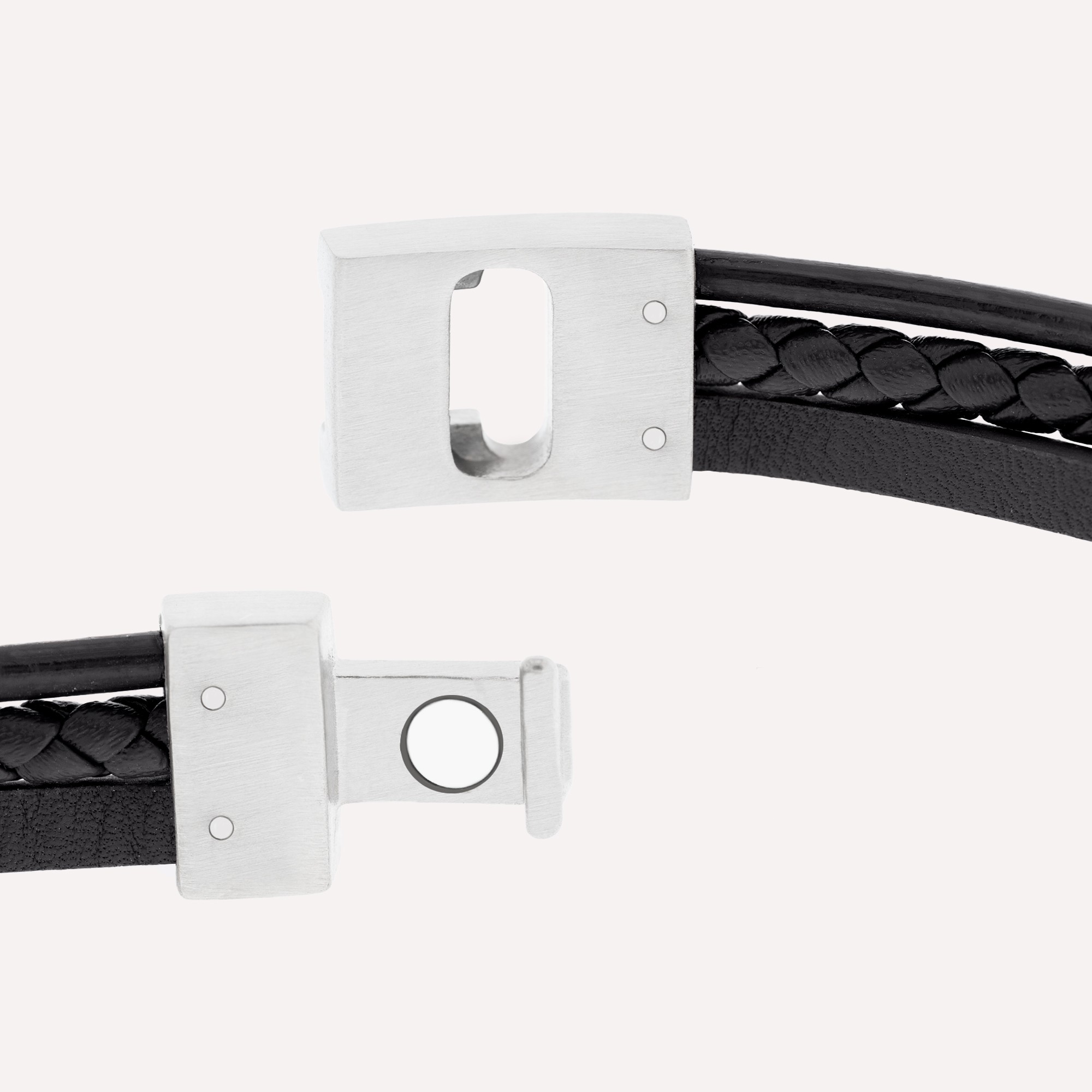 Steel & Barnett Black Casual Cole Leather Bracelet