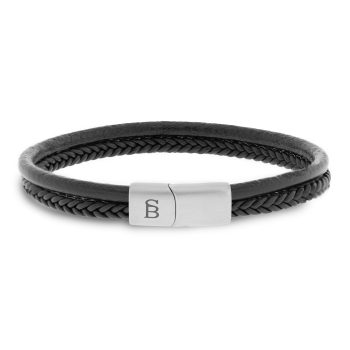 Steel & Barnett Black Denby Leather Bracelet