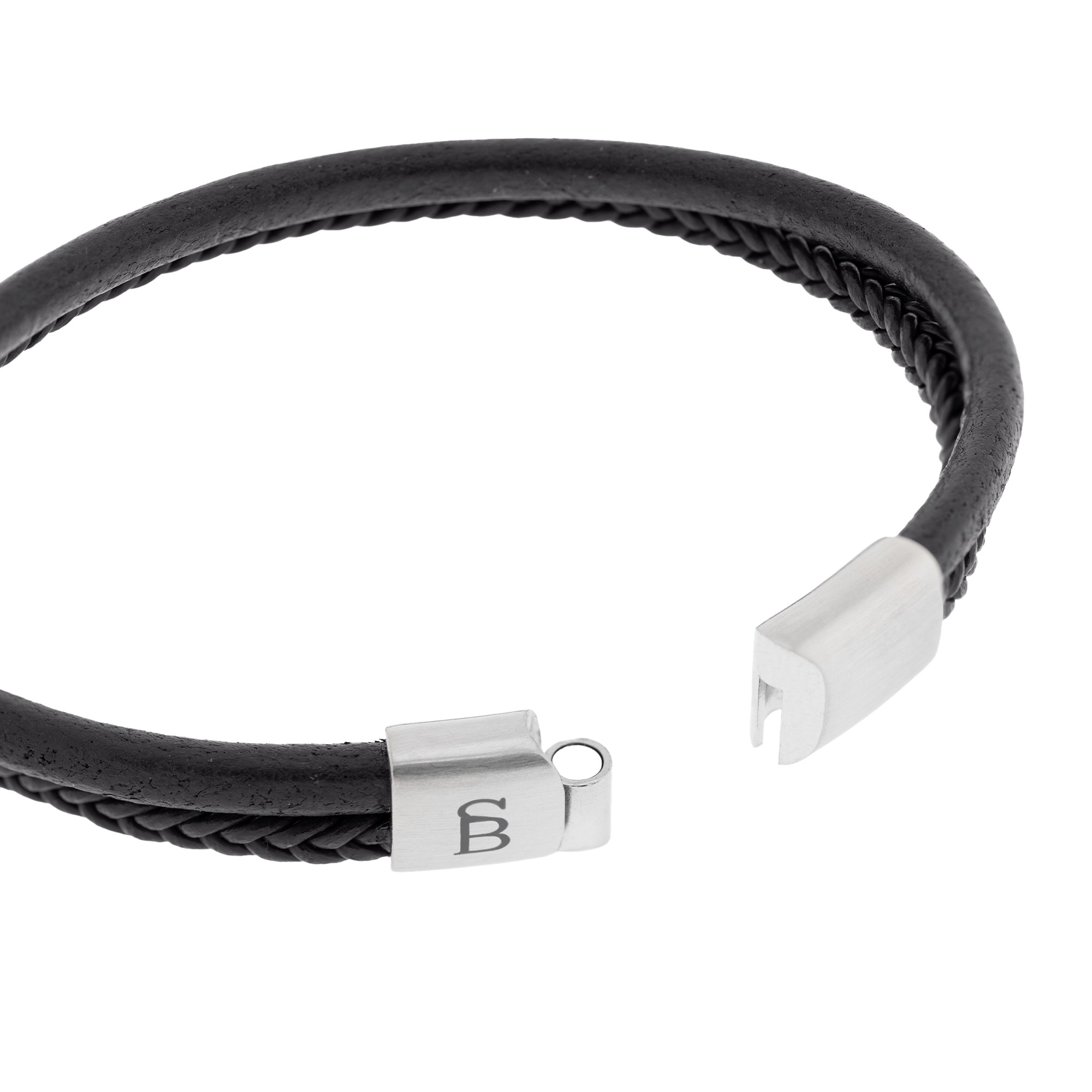 Steel & Barnett Black Denby Leather Bracelet