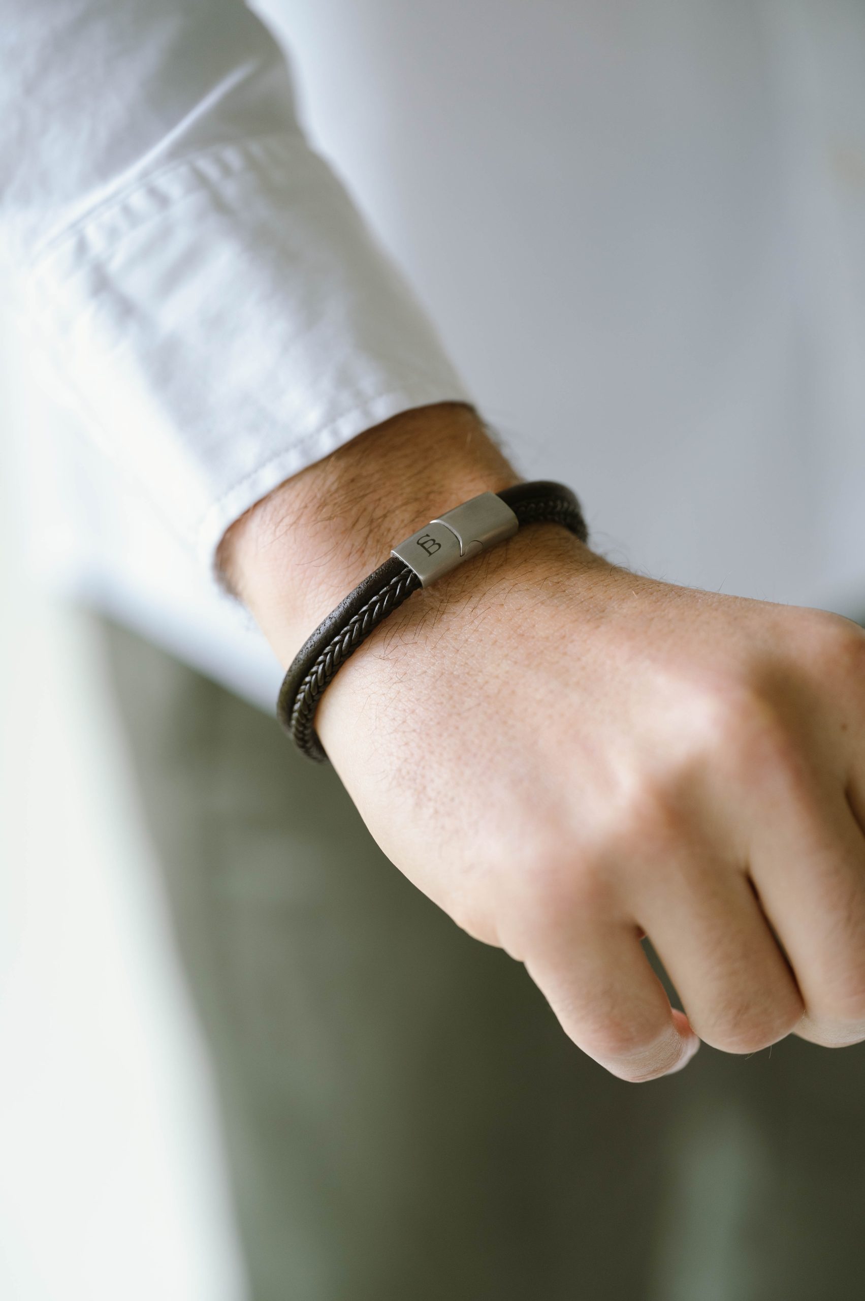 Steel & Barnett Brown Denby Leather Bracelet