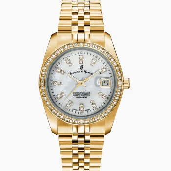 Jacques Du Manoir Ladies Gold Crystal Inspiration Elegance Watch