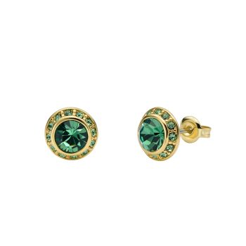 Ted Baker Gold Emerald Halo Stud Earrings