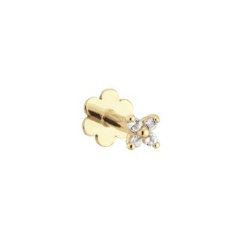 14ct Yellow Gold Cubic Zirconia Single Screw Back Earring
