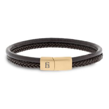 Steel & Barnett Brown Gold Denby Leather Bracelet