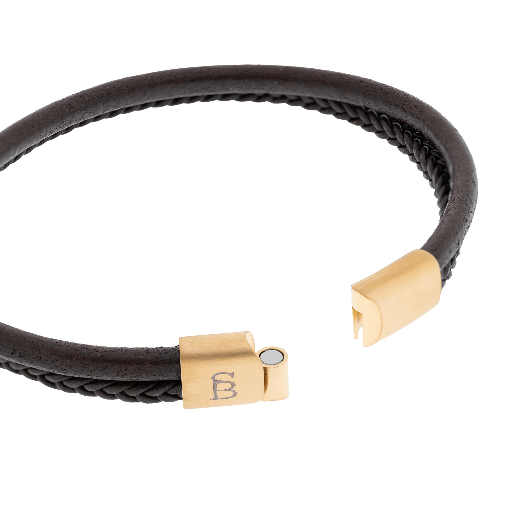 Steel & Barnett Brown Gold Denby Leather Bracelet